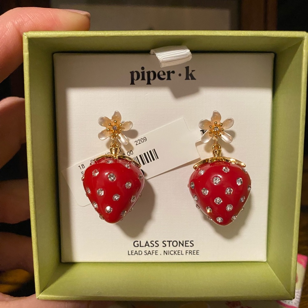 Piper K Red Strawberry Earrings